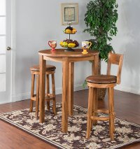 Rustic Brown 30 Inch Swivel Bar Stool with Back - Sedona