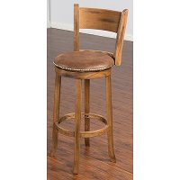 Rustic Brown 30 Inch Swivel Bar Stool with Back - Sedona-2