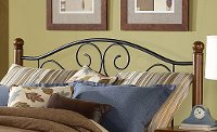 B9227-3 Black & Walnut Twin Headboard - Doral