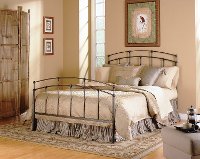 B4175-3 Black Walnut Twin Metal Bed - Fenton