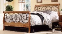 B91D0-4 Brown & Honey Oak Full Size Bed - Dunhill