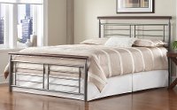 B1197-4 Silver & Cherry Full Metal Bed - Fontane