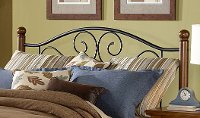 B9227-5 Black & Walnut Queen Headboard - Doral