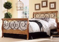 B91D0-5 Brown & Honey Oak Queen Size Bed - Dunhill