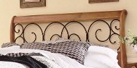B92D0-5 Brown & Honey Oak Queen Headboard - Dunhill