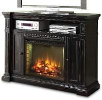Rustic Black Fireplace and TV Stand- Manchester