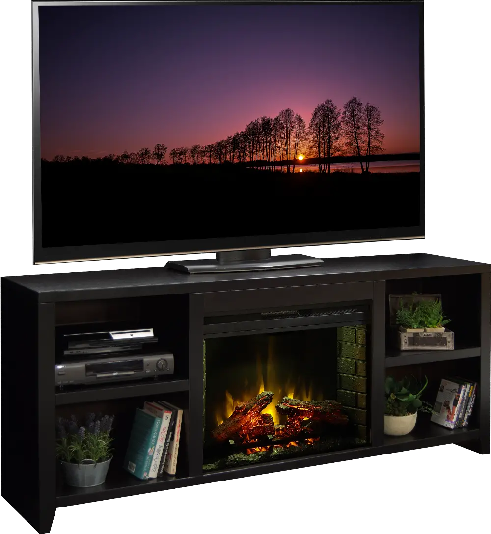 76 Inch Mocha Fireplace and TV Stand-1