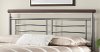 B1297-4 Metal Silver & Cherry Full Headboard - Fontane