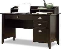 Shoal Creek Dark Brown Wood Desk & Black Chair