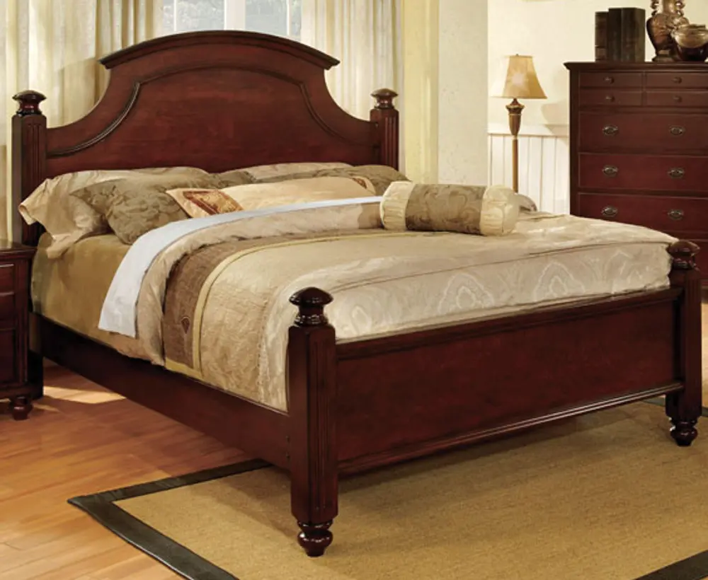 Brown Cherry Classic King Bed - Gabrielle-1