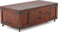 Wood Coffee Table on Wheels - Santa Fe-2