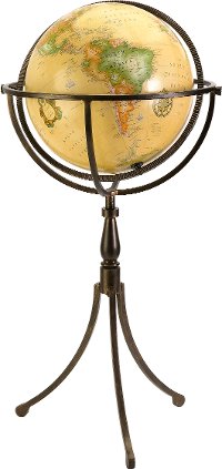 World Globe on Wrought Iron Stand