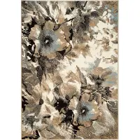 8 x 11 Large Floral Cream Area Rug - Casa
