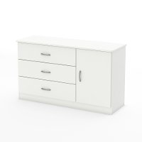 3050028 White 3-Drawer Door Chest - Libra