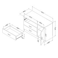 3050028 White 3-Drawer Door Chest - Libra -3