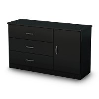 3070028 Black 3-Drawer Door Chest - Libra