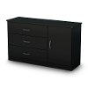 3070028 Libra Black 3 Drawer Door Chest