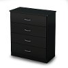 3070034 Black 4-Drawer Chest of Drawers - Libra -1
