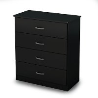 3070034 Black 4-Drawer Chest of Drawers - Libra