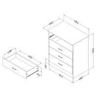 3070034 Black 4-Drawer Chest of Drawers - Libra -4