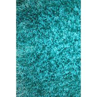 5 x 7 Medium Turquoise Area Rug - Viscose
