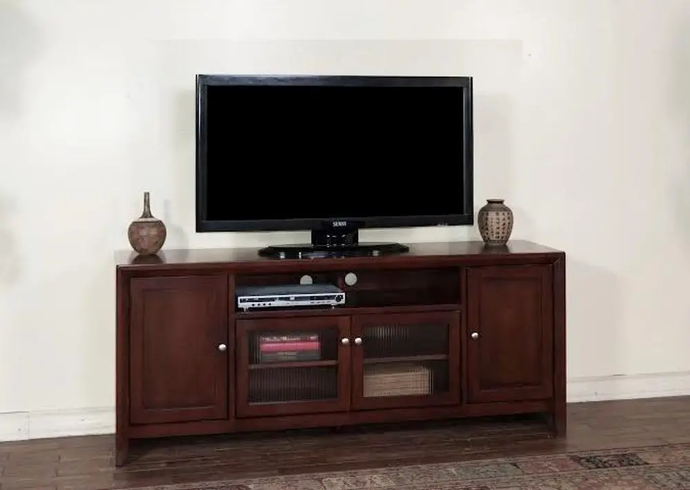 72 Inch Cappuccino Brown TV Stand-1
