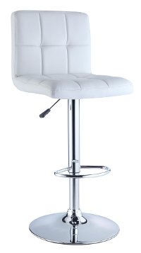 White/Chrome Adjustable Bar Stool