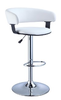 White/Chrome Adjustable Bar Stool