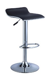 Black/Chrome Adjustable Bar Stool (Set of 2)