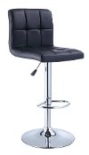 Black/Chrome Adjustable Bar Stool