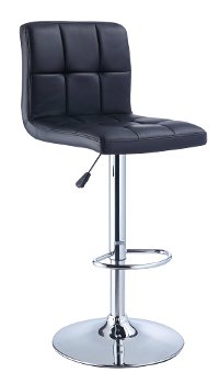 Black/Chrome Adjustable Bar Stool