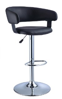 Black/Chrome Adjustable Bar Stool
