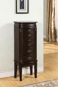Espresso Jewelry Armoire, Italian Influenced