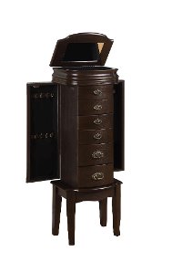 Espresso Jewelry Armoire, Italian Influenced -2