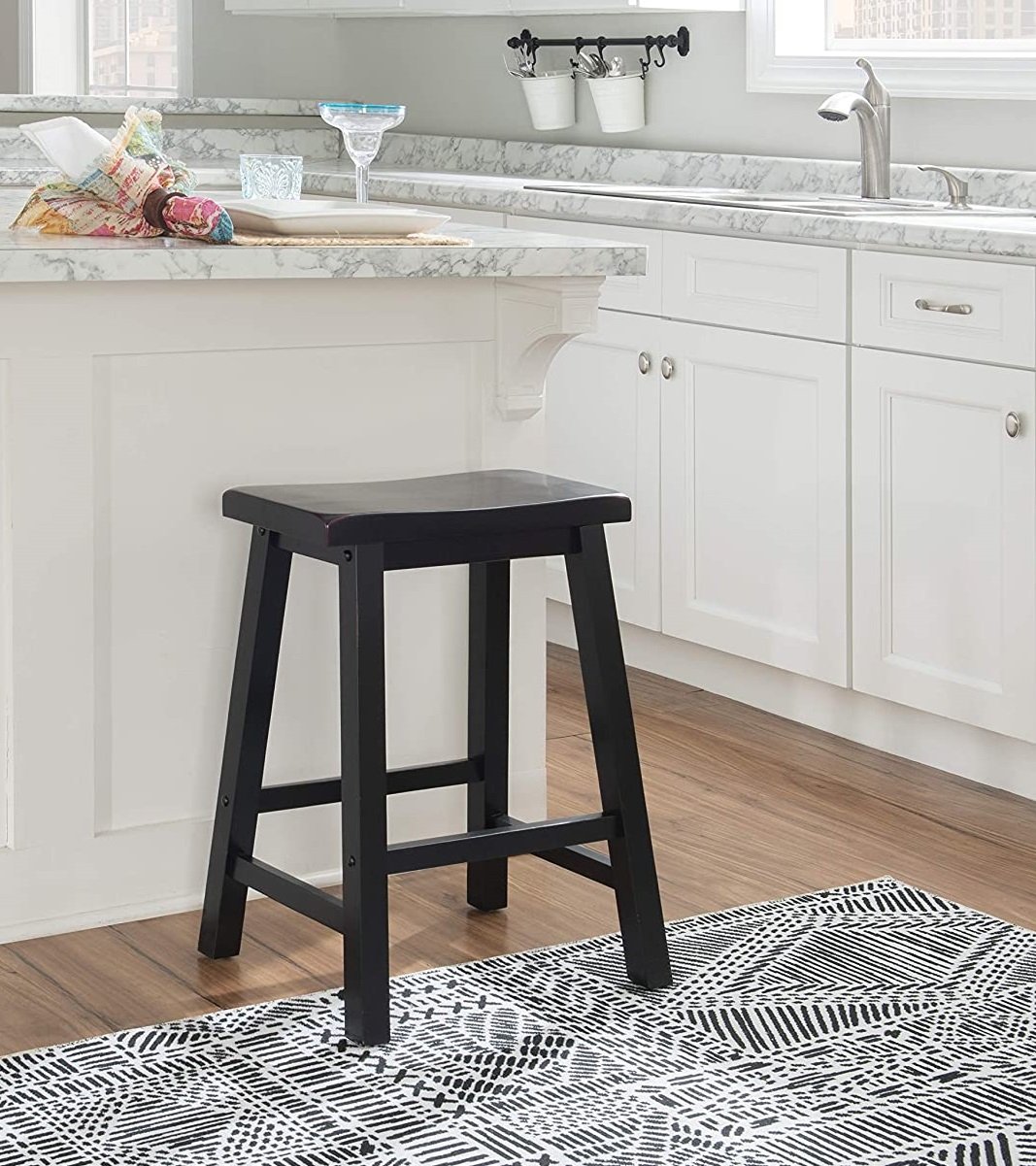 Antique Black Counter Height Stool - Terra Cotta-2