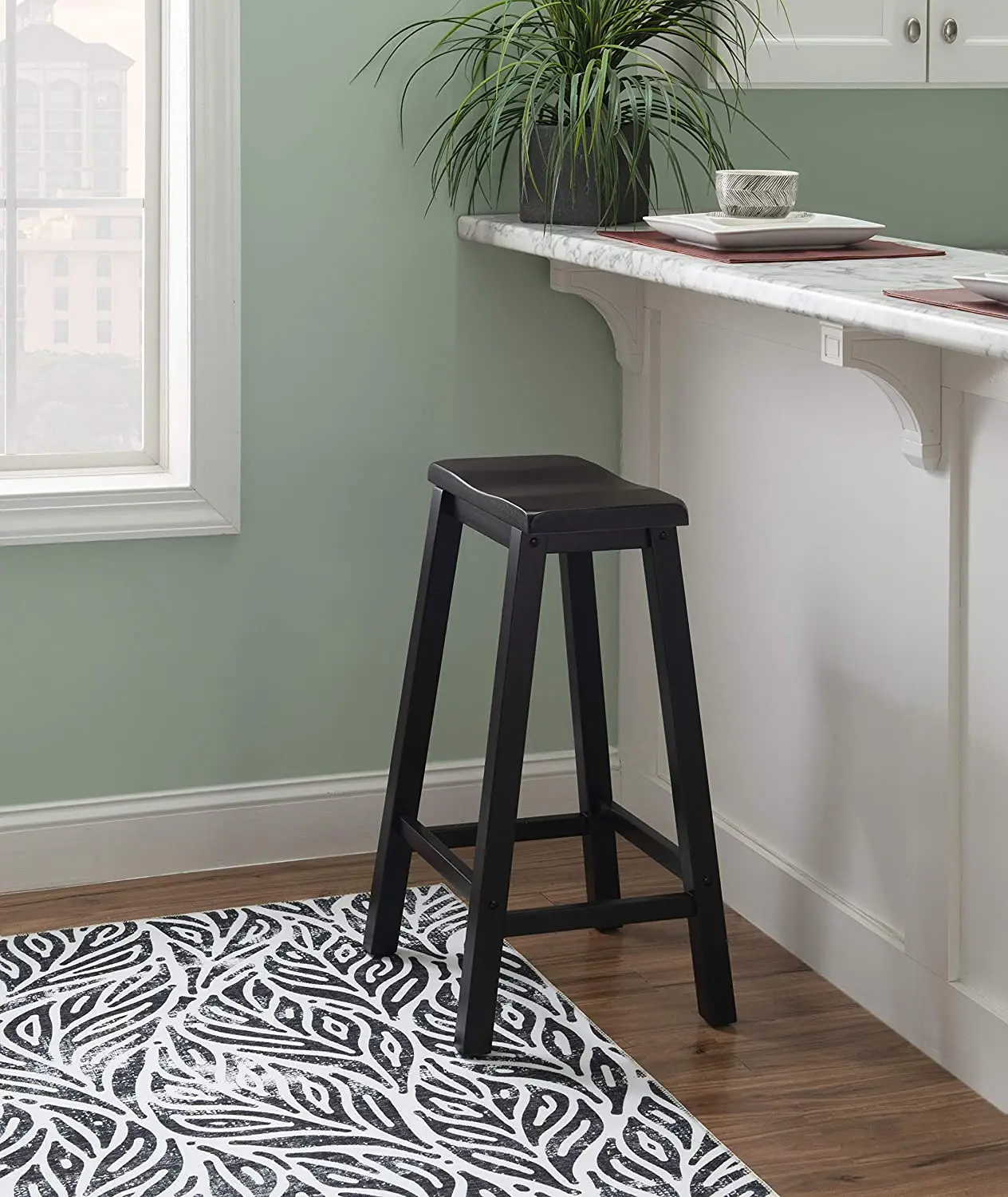 Antique Black Bar Stool - Terra Cotta-2