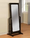 Antique Black Jewelry Wardrobe Mirror - Cheval
