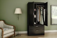 5370038 Pure Black Wardrobe Armoire - Acapella