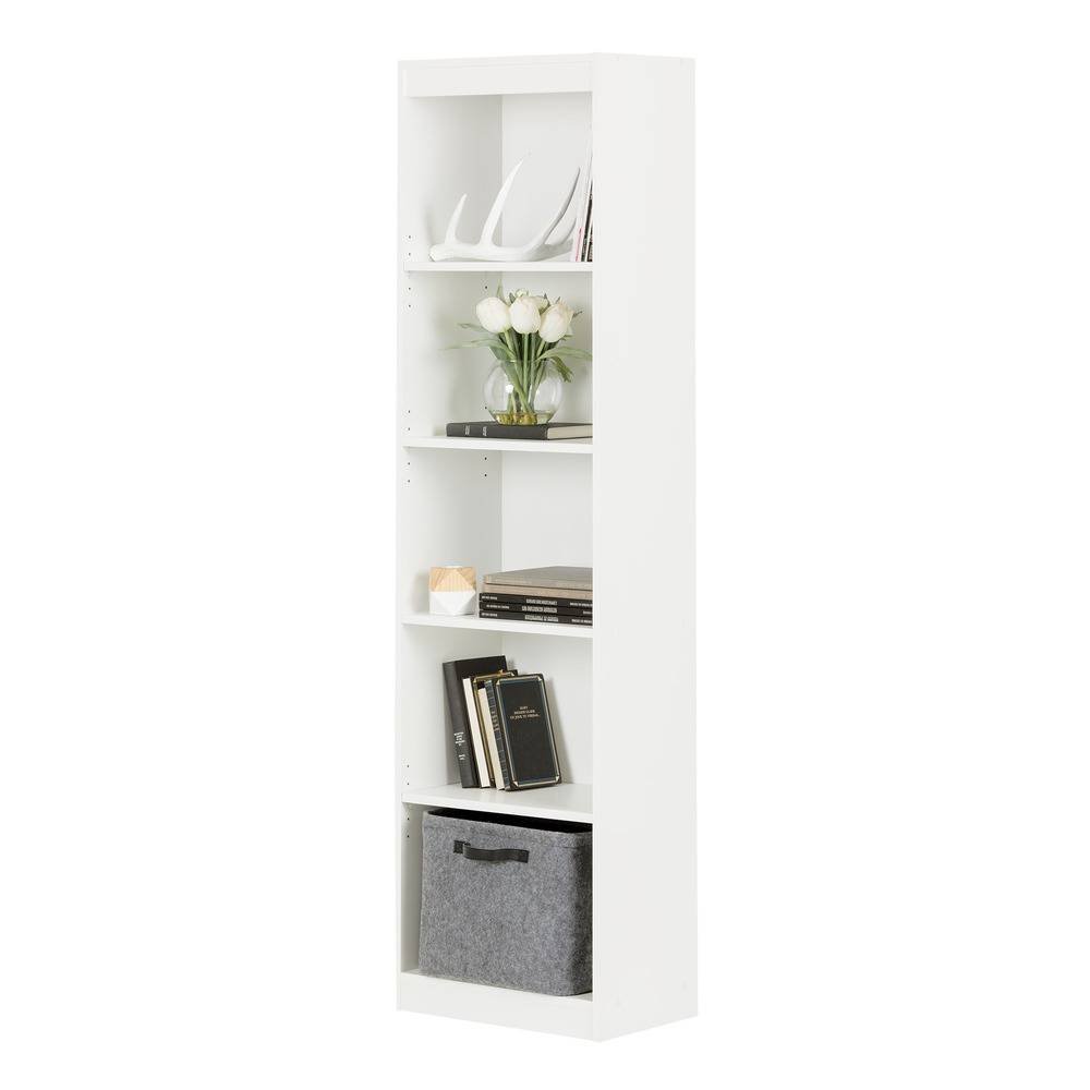 7250758 White 5-Shelf Narrow Bookcase - Axess-1
