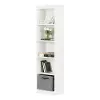 7250758 White 5-Shelf Narrow Bookcase - Axess