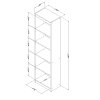 7259758 Chocolate 5-Shelf Narrow Bookcase - Axess -1