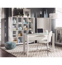 White Glass Top Writing Desk - Aero