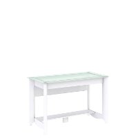 White Glass Top Writing Desk - Aero -3