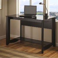 Black Glass Top Writing Desk - Aero