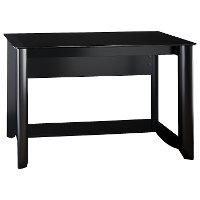 Black Glass Top Writing Desk - Aero-2