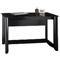 Black Glass Top Writing Desk - Aero-3
