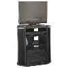 Sleek Black Tall 30 Inch Corner TV Stand - Visions