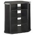 MY37927-03 Sleek Black Tall 30 Inch Corner TV Stand - Visions