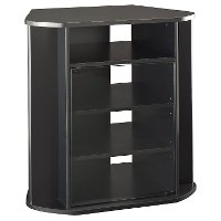 Sleek Black Tall 30 Inch Corner TV Stand - Visions-2
