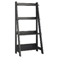 Black 4-Shelf Ladder Bookcase - Alamosa